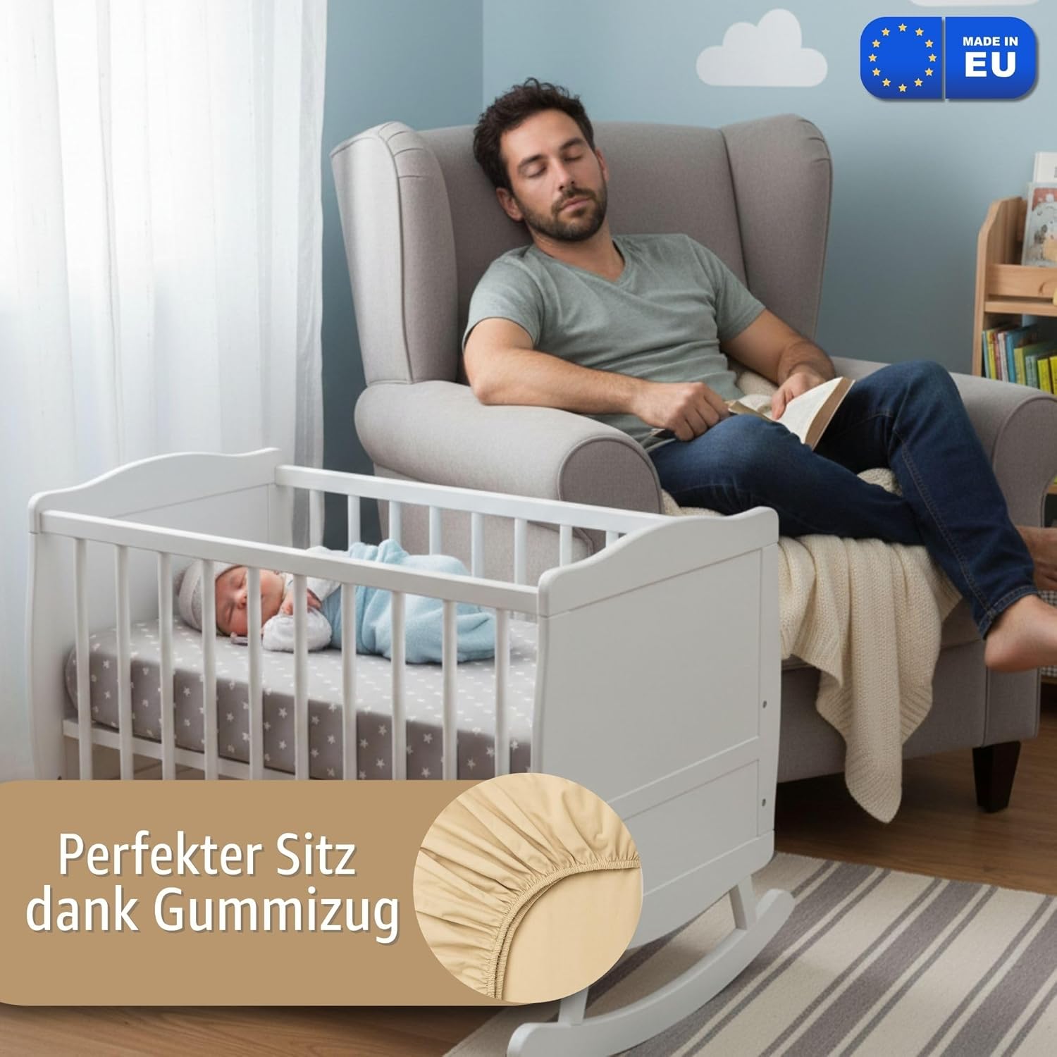 Thumbnail 2 de Totsy Baby Drap Housse cododo 55x90 cm avec protège-matelas imperméable – lot de 3