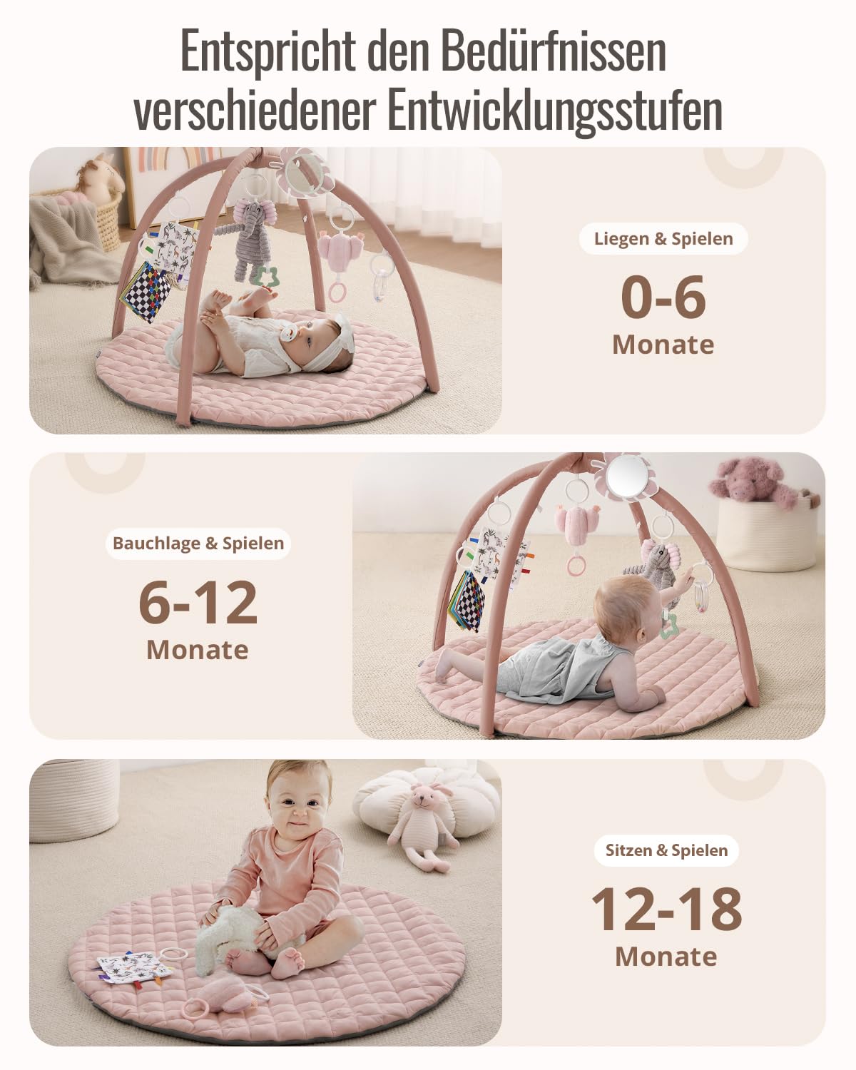 Detalle 1 de Blissful Diary Spielbogen Baby 6 Spielzeuge