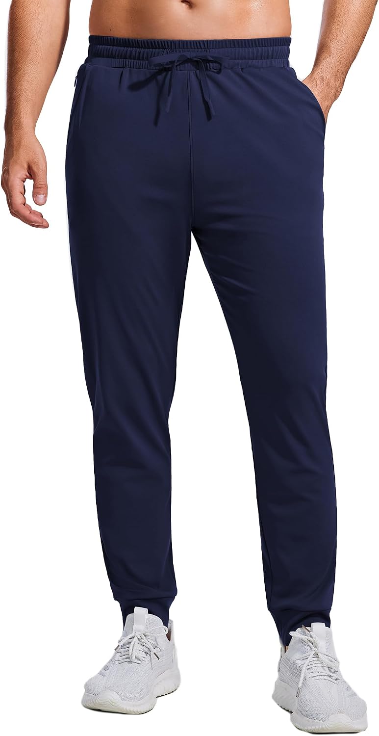 Detalle de PINSPARK Tracksuit Bottoms Men: Lightweight Cuffed Joggers with Zipper Pockets and UPF 50+