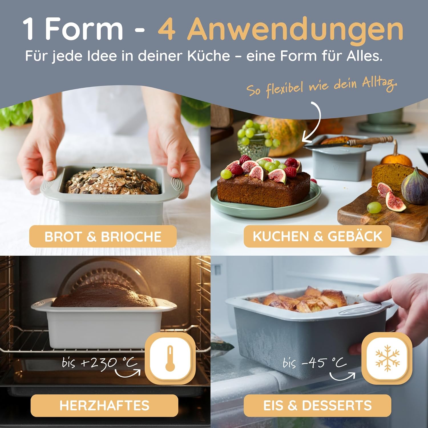 Detalle 2 de Backefix Brotbackform Silikon 15 cm 1200 ml