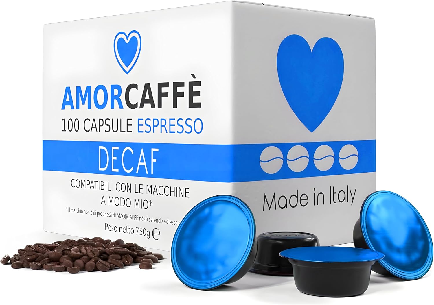 Detalle de Amorcaffe 100 Coffee Capsules for Lavazza A Modo Mio: Intenso Special with Flores & Alta Mogiana