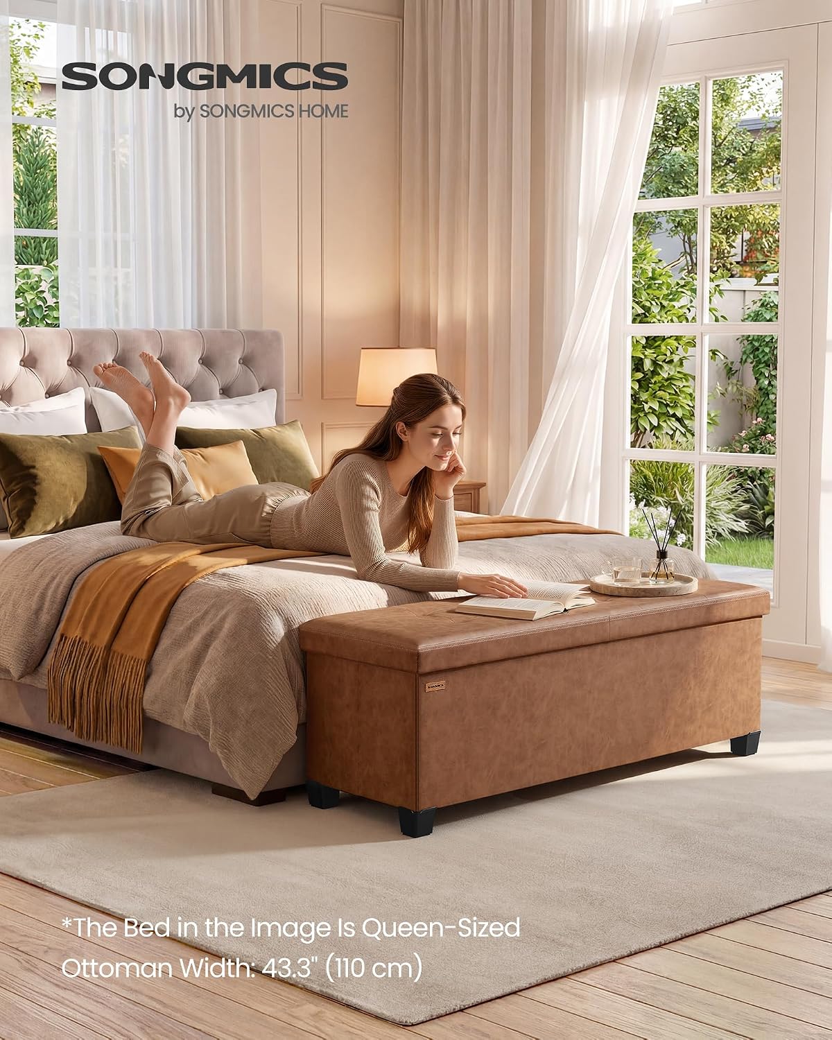 Detalle de SONGMICS Storage Ottoman Bench, PU Leather