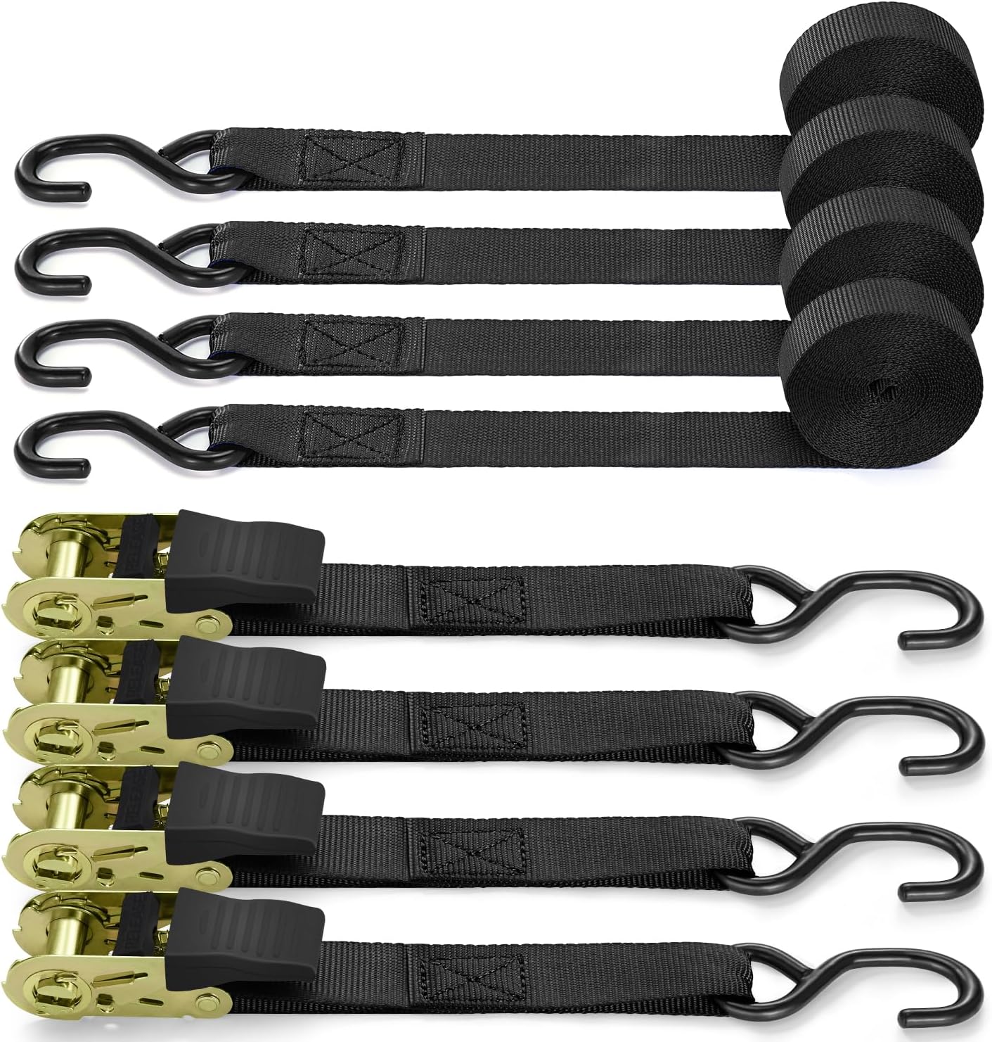 Detalle de Ohuhu Ratchet Straps 4.6m 680kg 4 Pack