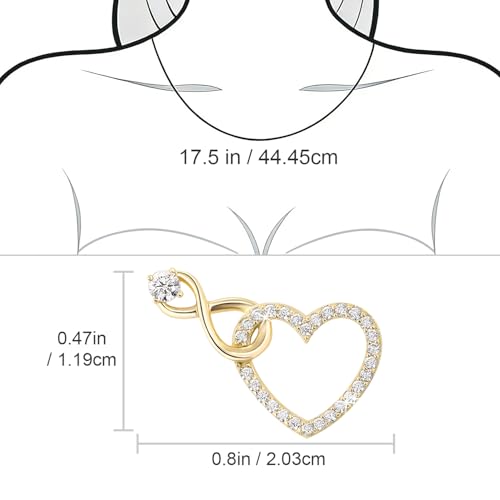 Detalle de Meissa Collar Plata Mujer Infinito Corazón: gargantilla 925 con circonitas