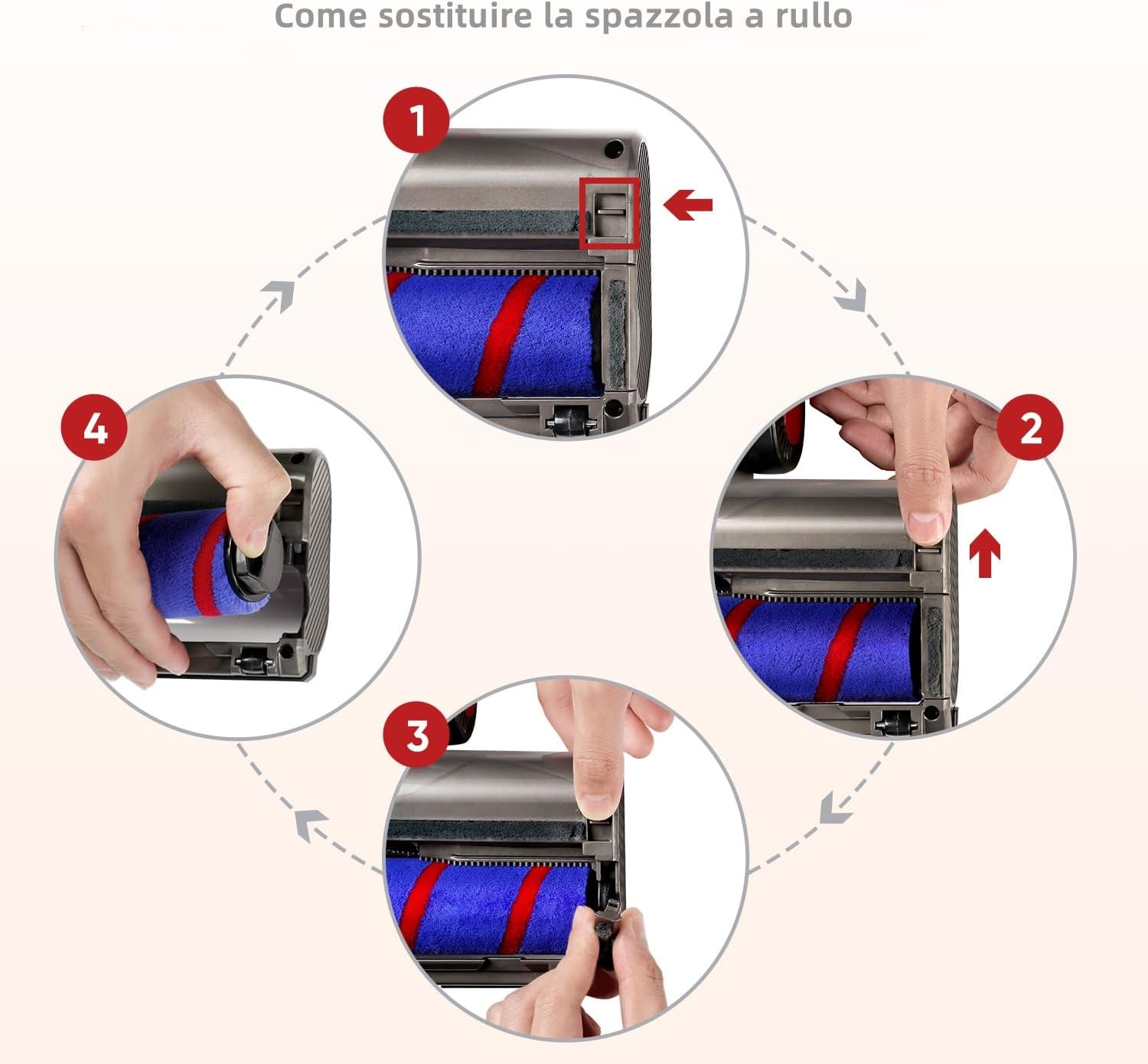 Thumbnail 6 de Spazzola compatibile con Dyson V7 V8 V10 V11 V15, testina di ricambio con 4 LED e 2 rulli