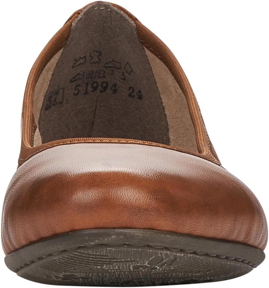 Detalle de Rieker 51994 ballerinaskor i svart slätt läder med stötdämpande sula