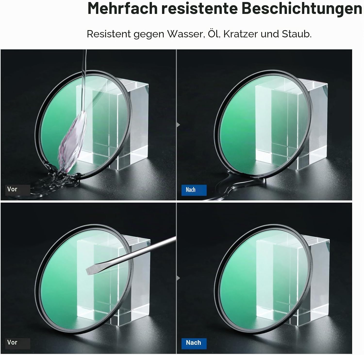 Thumbnail 6 de NEEWER 82mm 1/4 & 1/8 Black Diffusion Filter‑Set – 2er Pack mit Aufbewahrung und Reinigungstuch