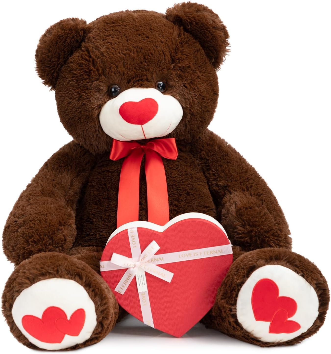 Detalle de BEJOY Ours en peluche 91 cm – grand ours avec cœur rouge, doux et câlin