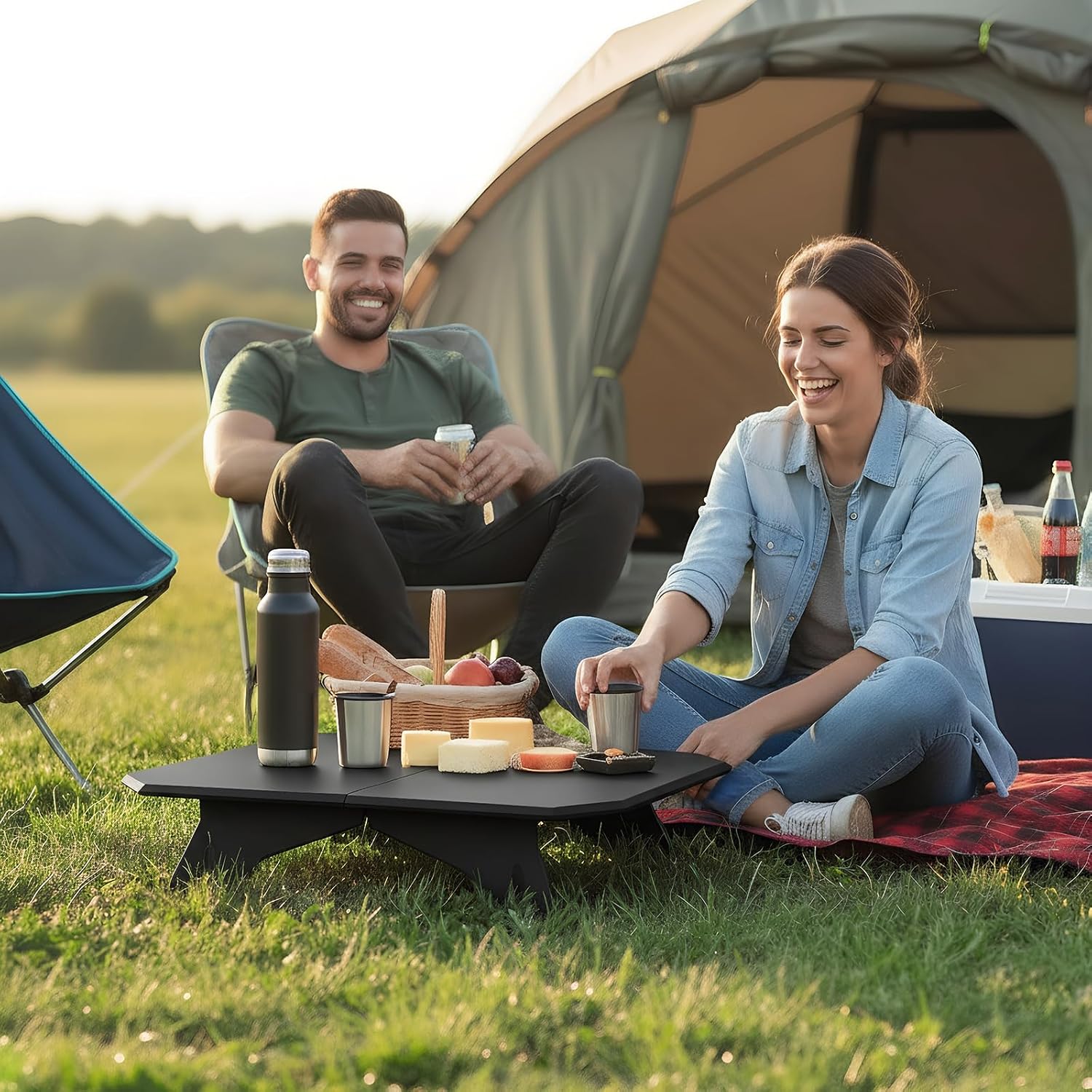 Thumbnail 1 de ELEOPTION Folding Camping Table with Aluminium Legs