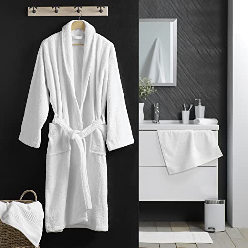 Detalle 2 de Douceur d’Intérieur Tendresse, peignoir blanc en coton éponge 500 g/m²