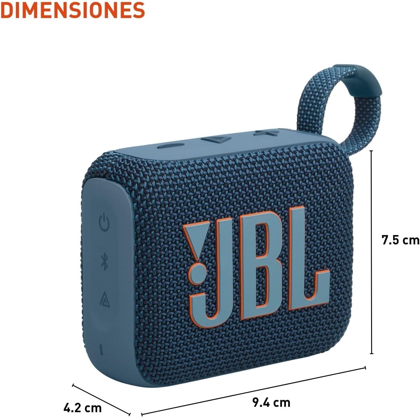 Detalle de JBL Go 4 JBLGO4BLUAM Portable Bluetooth Speaker, IP67, 7-Hour Battery