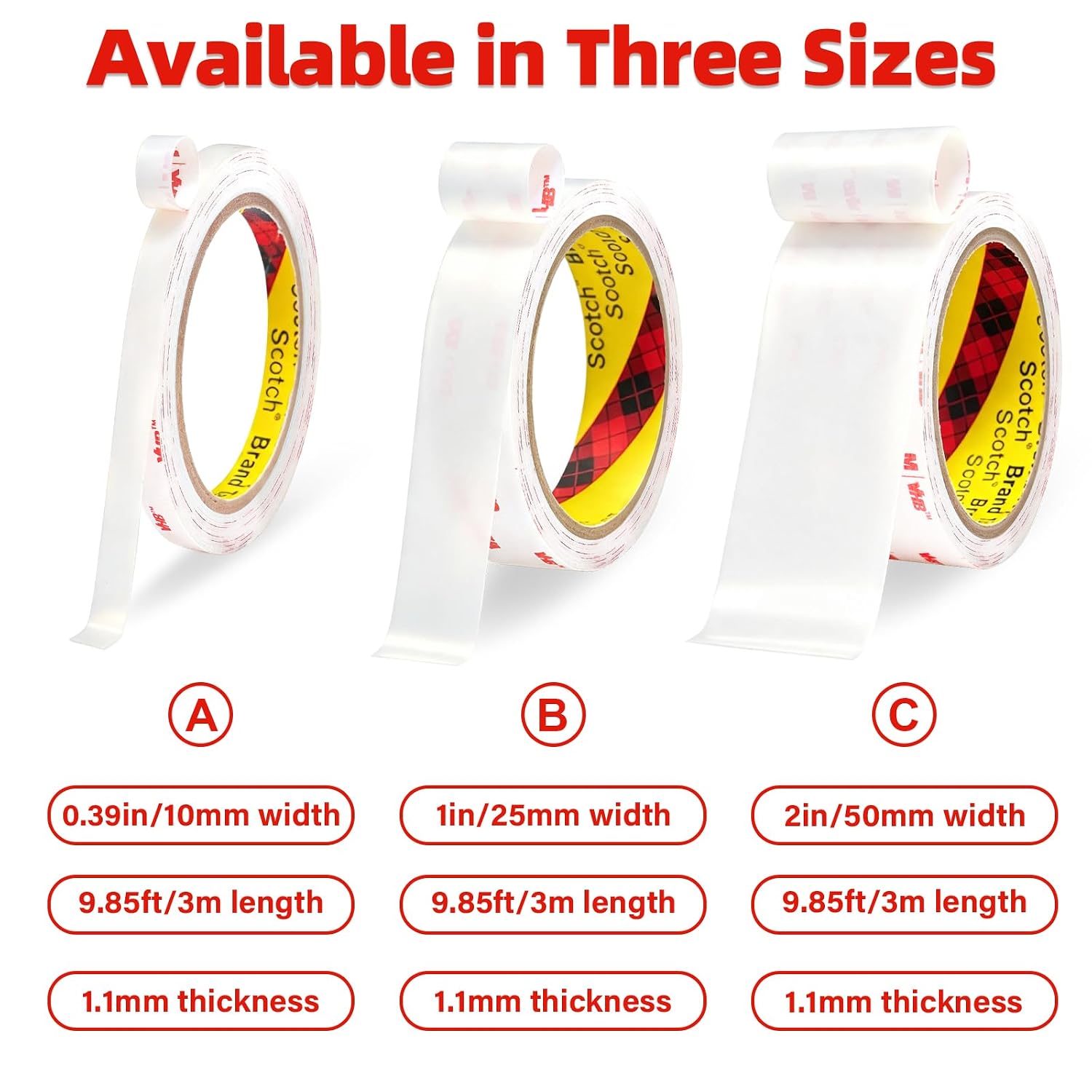 Detalle de P7yaumy 4950C Double-Sided Foam Mounting Tape, White, 9.85 ft