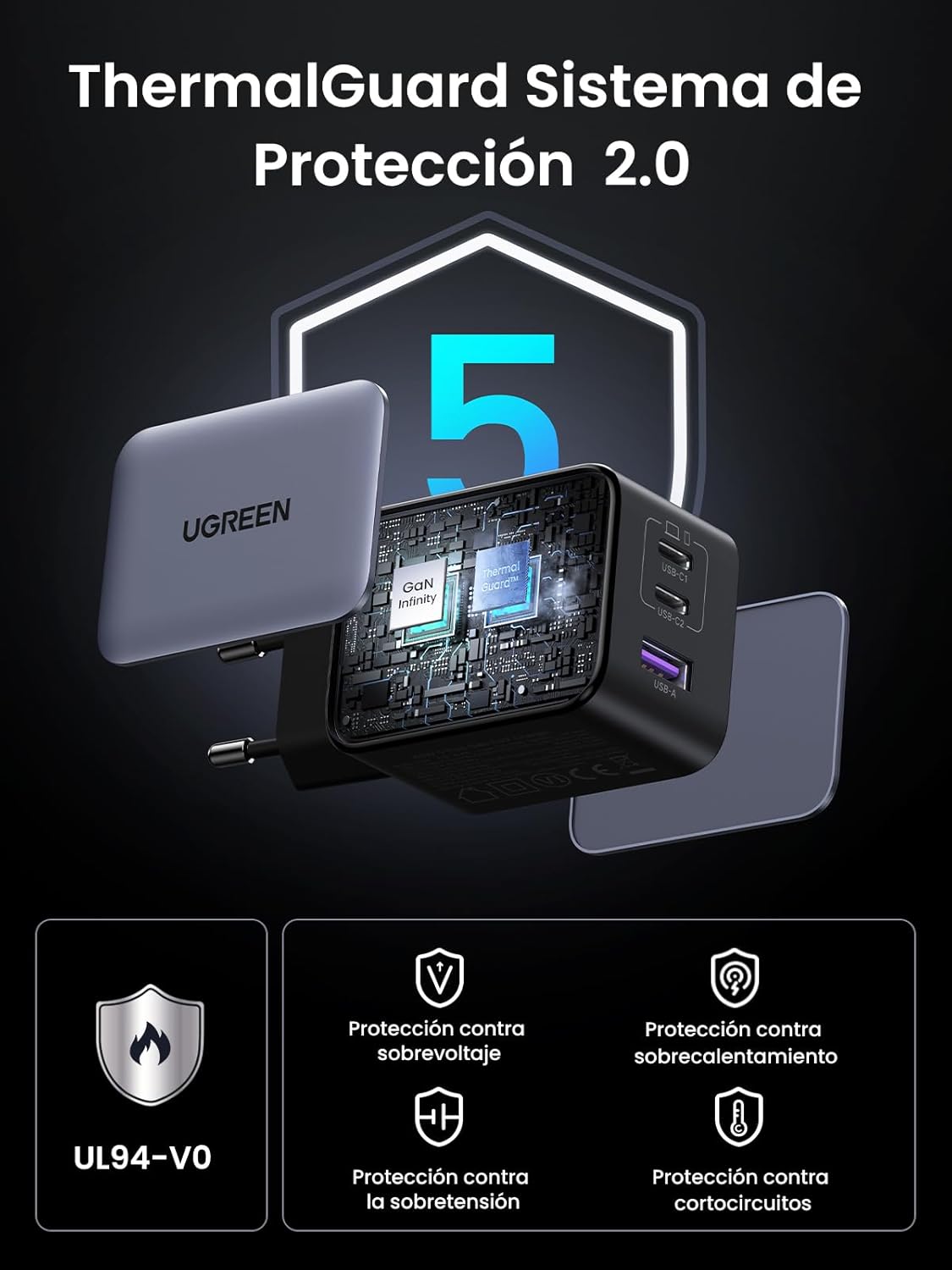 Thumbnail 7 de UGREEN Nexode X Cargador 65W USB C GAN ⚡ Rápido y Compatible