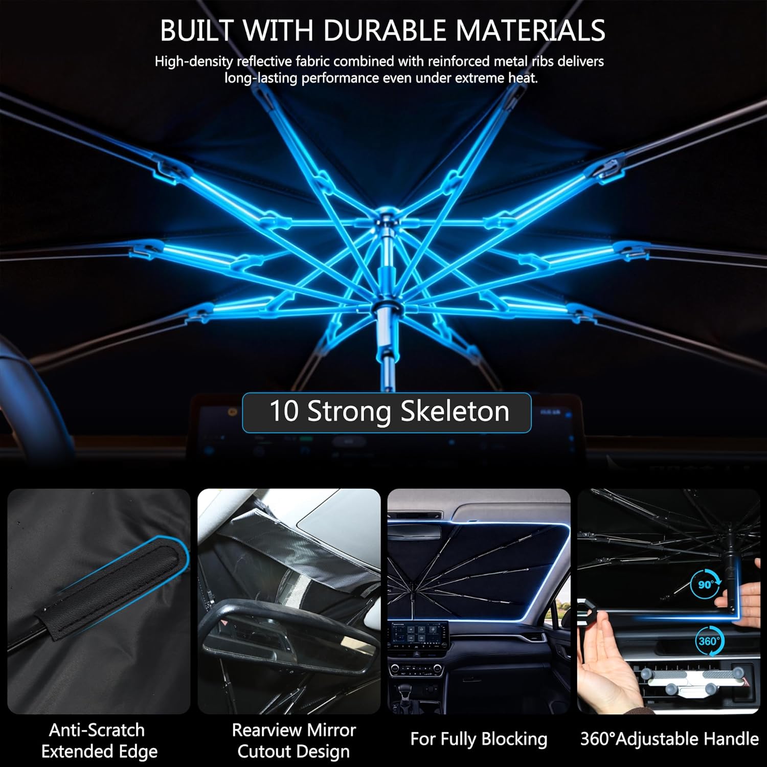 Thumbnail 4 de BONULI 2026 Upgraded Custom-Fit Windshield Sun Shade Umbrella for Kia Sorento (2016-2020)
