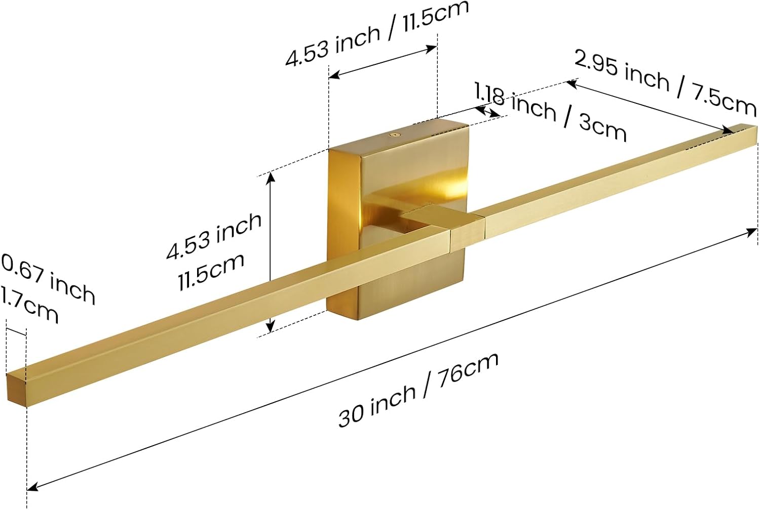 Thumbnail 4 de CCYCOL 8036WL-30GD 30-Inch Rotatable Bathroom Vanity Light, 3500K LED