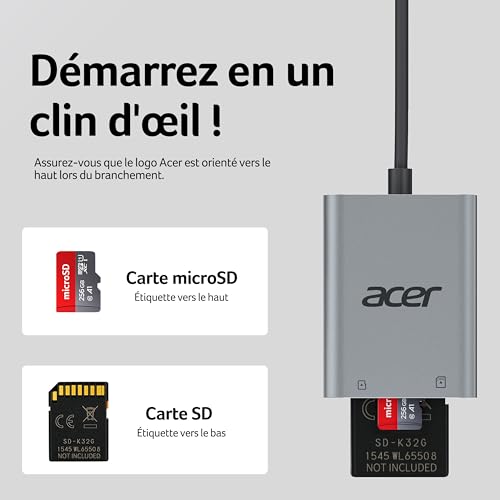 Thumbnail 7 de Acer Lecteur de Carte SD USB 3.0 avec câble 170MB/s en Aluminium UHS-I