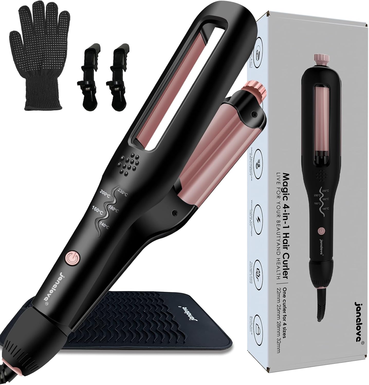 Thumbnail 6 de janelove 3 Barrels Mini Hair Waver 13mm Pink