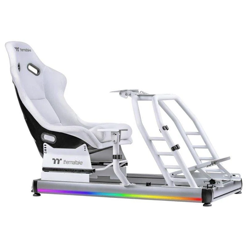 Detalle de Silla gaming Thermaltake GR500 Snow: ergonómica, resistente y RGB para simracing