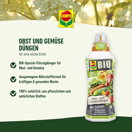 Thumbnail 7 de COMPO BIO Obst- und Gemüsedünger, 1 L – Natürlicher Flüssigdünger für gesundes Wachstum und aromatische Erträge