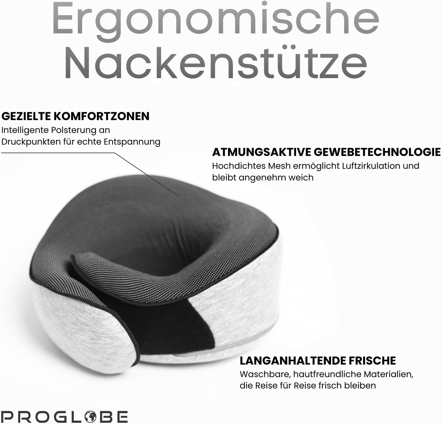 Thumbnail 2 de Proglobe Nackenkissen Reisekissen 100% Memory Foam