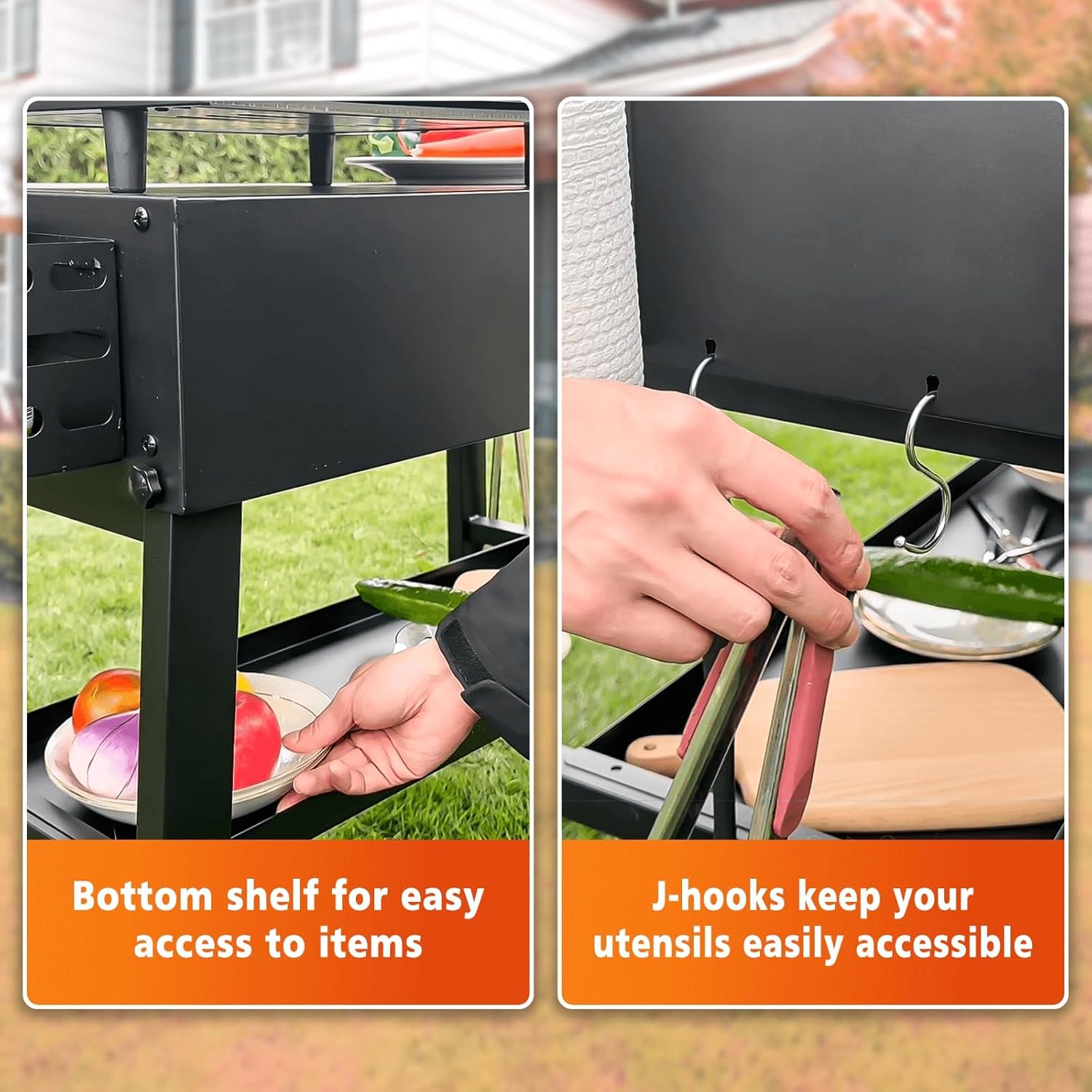 Thumbnail 5 de Hisencn Portable Outdoor Grill Table for Blackstone 43cm & 56cm Griddles – Foldable, Heavy-Duty Prep Cart with Storage