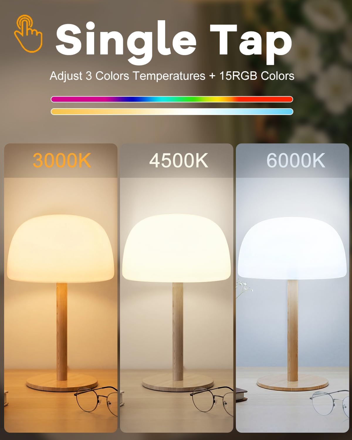 Thumbnail 3 de Waterproof Shower Lamp Cordless – 7500mAh Rechargeable Table Lamp for Bathrooms