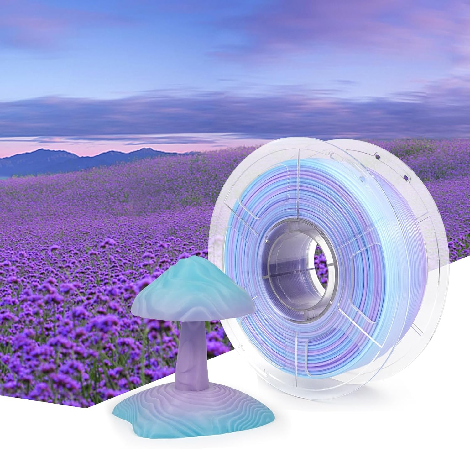 Thumbnail 3 de IEMAI PETG Filament 1.75mm × 1 kg – Halbdurchsichtiges Gradient Blau-Violett, Durchscheinend