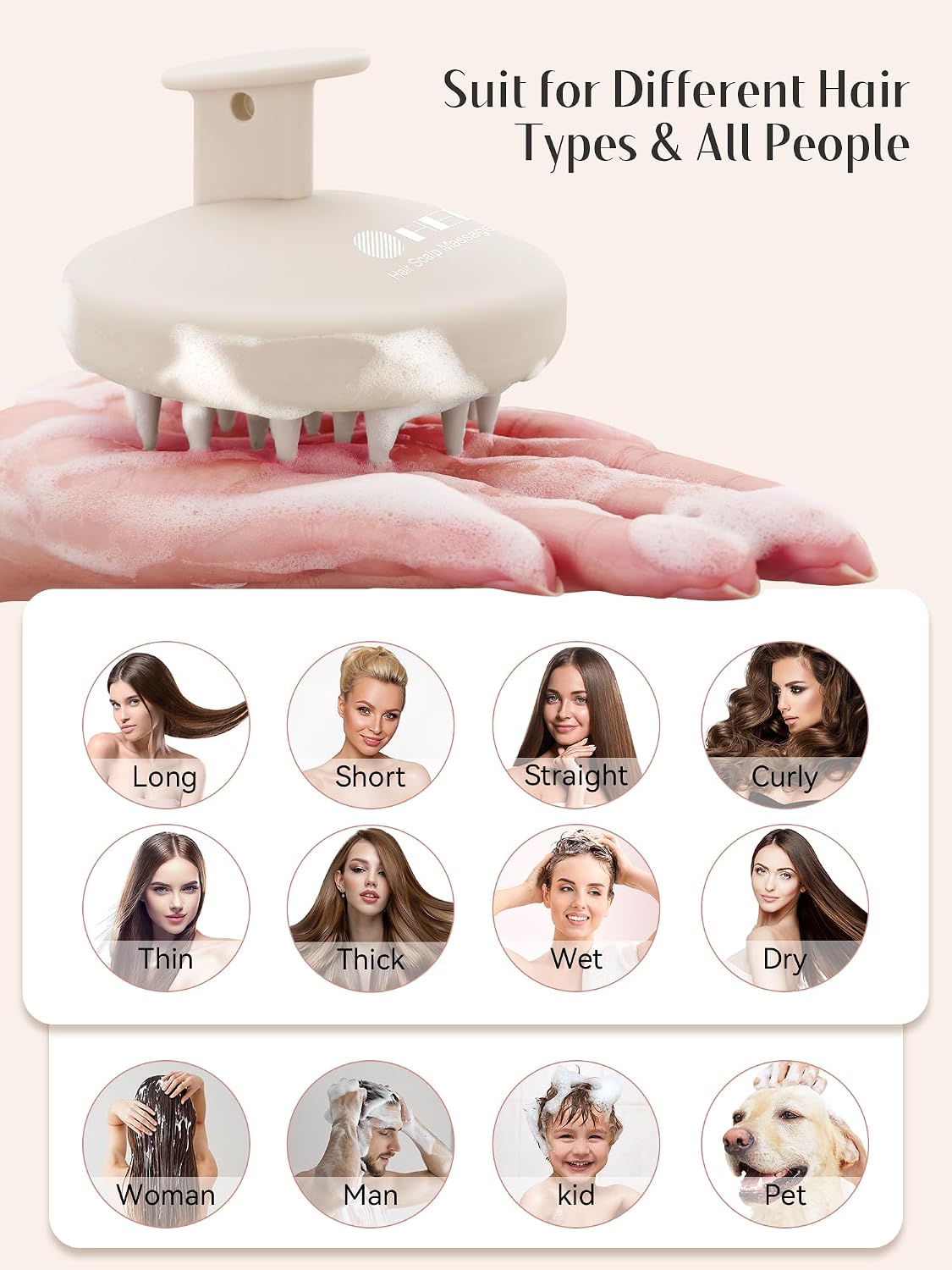 Thumbnail 6 de HEETA Kopfhaut Massagebürste Silikon – Weiche Borsten & integriertes Silikon-Design, für nasses & trockenes Haar