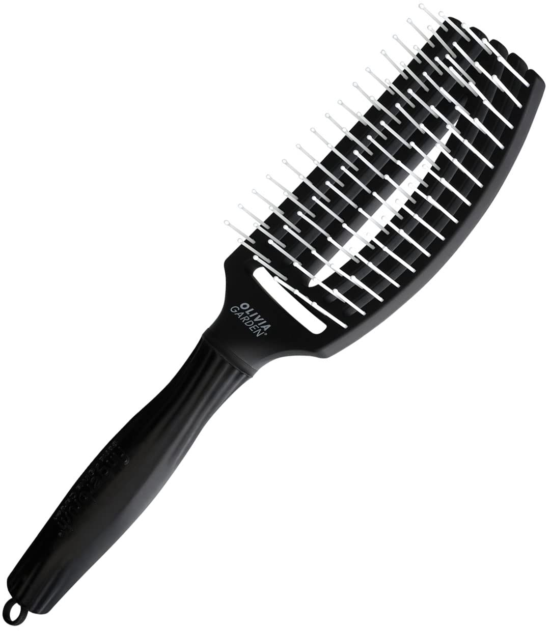 Detalle 2 de Olivia Garden Fingerbrush Care Iconic – Haarbürste mit Nylonborsten für geschmeidiges Styling und sanfte Kopfhautmassage
