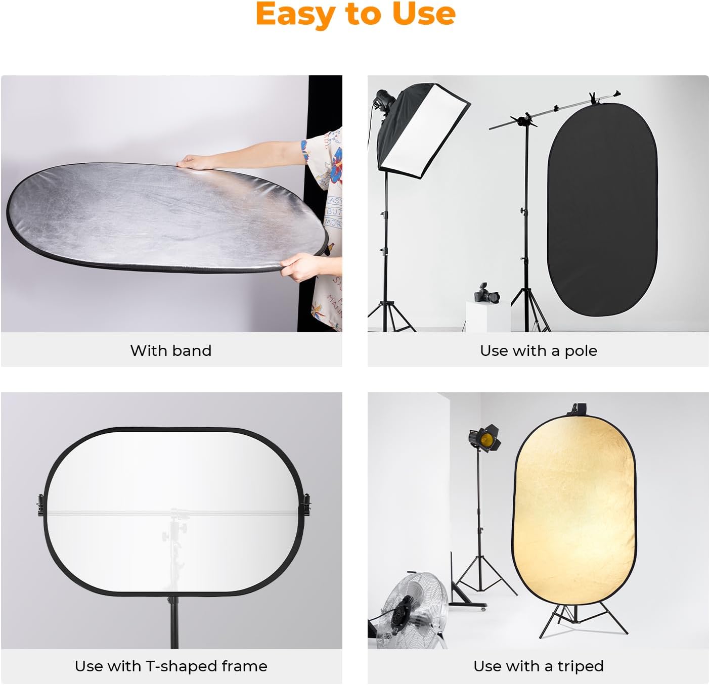 Thumbnail 6 de K&F CONCEPT 5-in-1 Light Reflector 100x150cm – Portable Studio and Outdoor Diffuser
