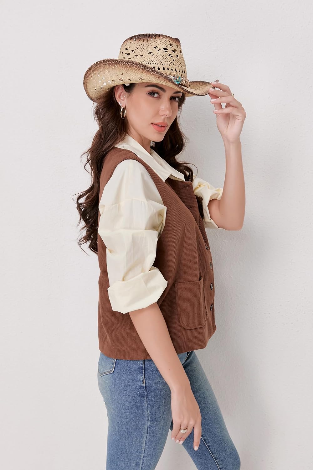 Thumbnail 5 de Foeran Straw Cowboy Hat