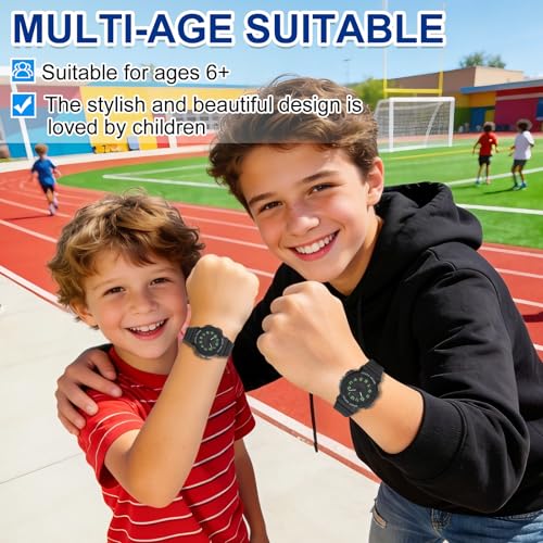 Detalle de Juboos Montres Enfants Analogique Quartz Étanche – Cadre rond lumineux et 50 m