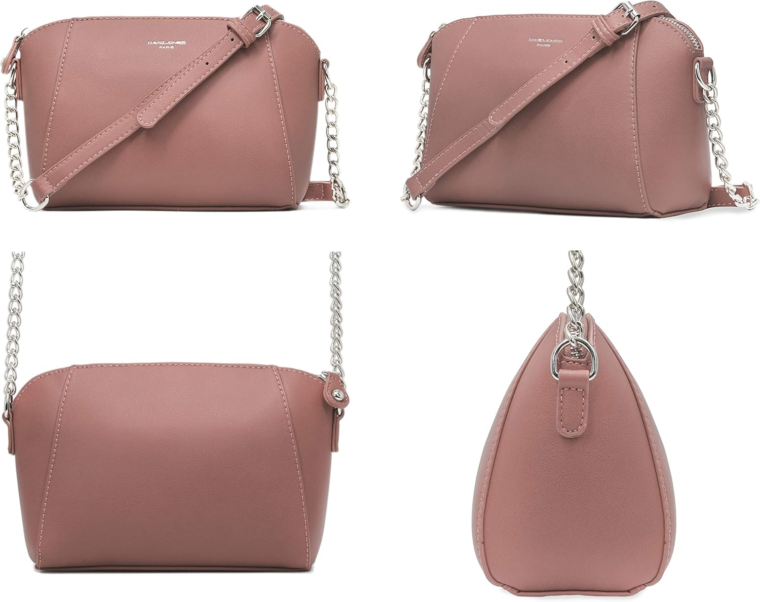 Thumbnail 3 de Petit sac bandoulière trapèze David Jones en PU avec chaîne, porté épaule ou croisé