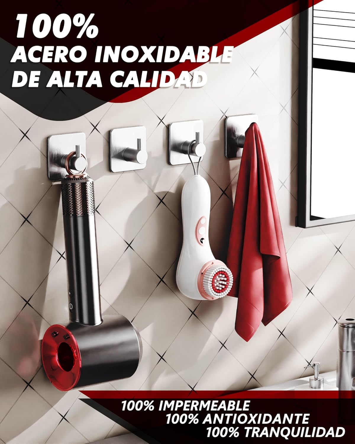Thumbnail 1 de Auxmir Ganchos adhesivos para pared 6 piezas