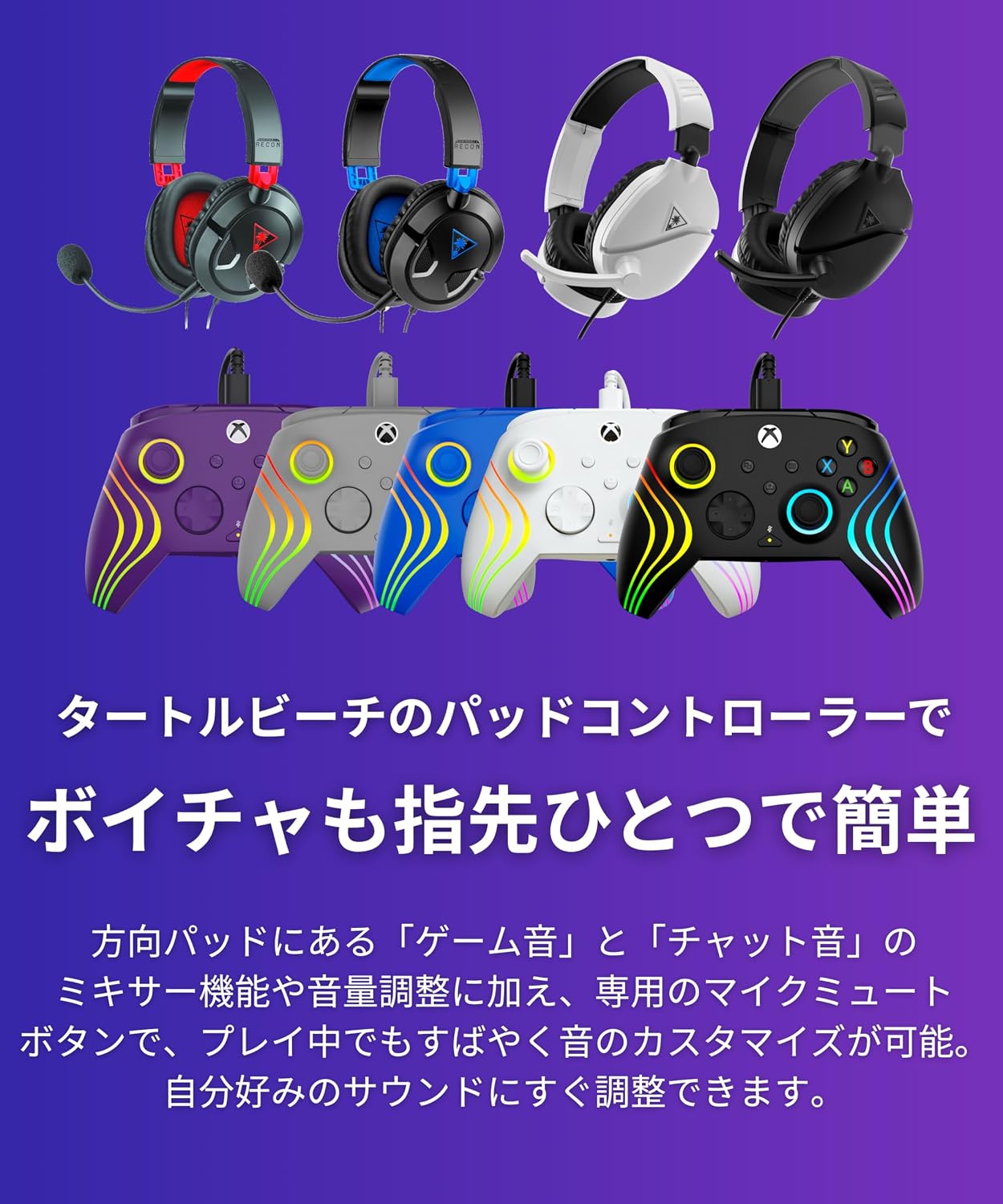 Detalle de TURTLE BEACH Afterglow Wave ブルー 有線RGBコントローラー、3段階トリガー・背面ボタン搭載