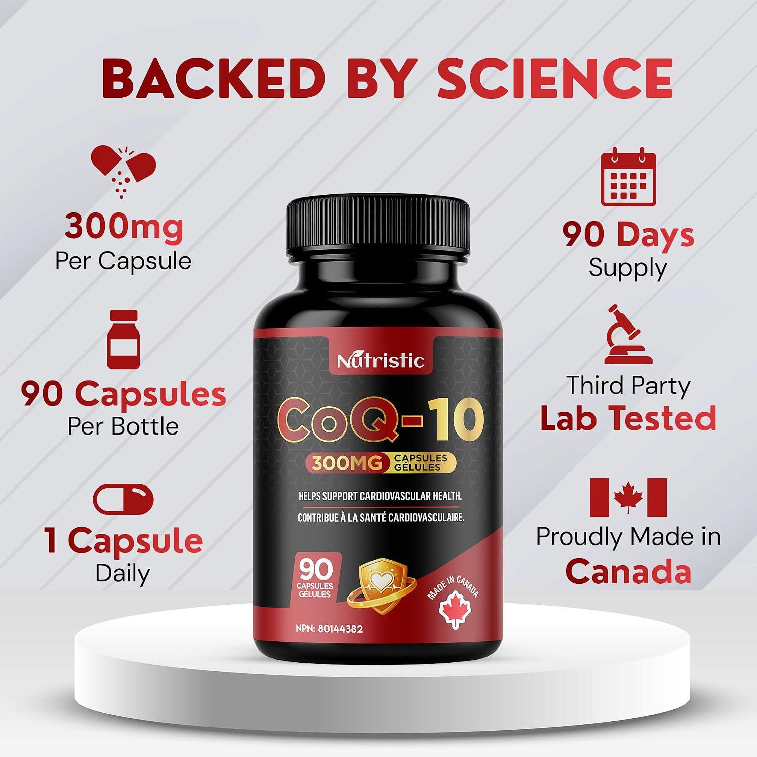 Detalle 2 de Nutristic CoQ-10 300 mg Capsules, 90 Vegetarian Capsules