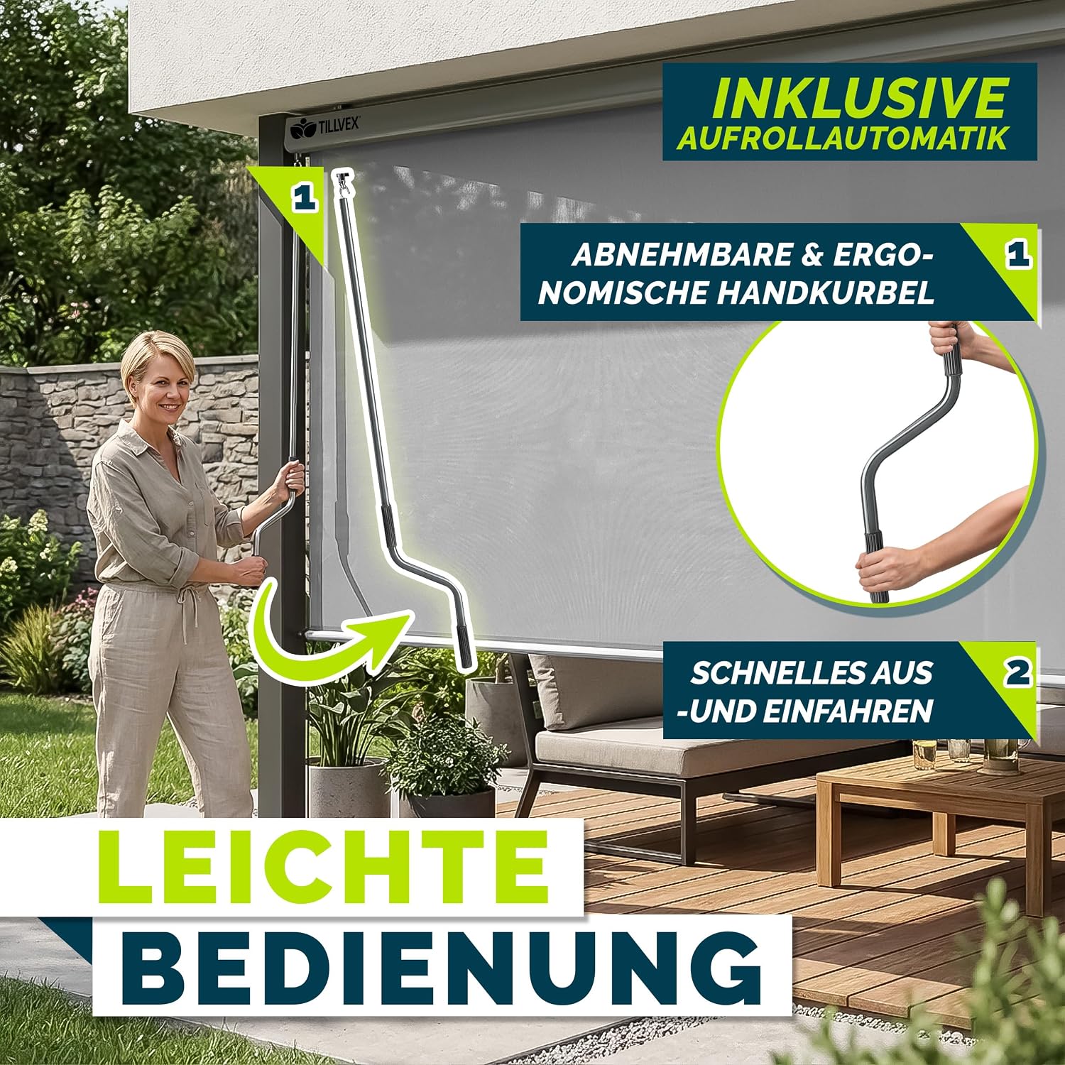 Thumbnail 4 de tillvex Senkrechtmarkise 200 x 250 cm