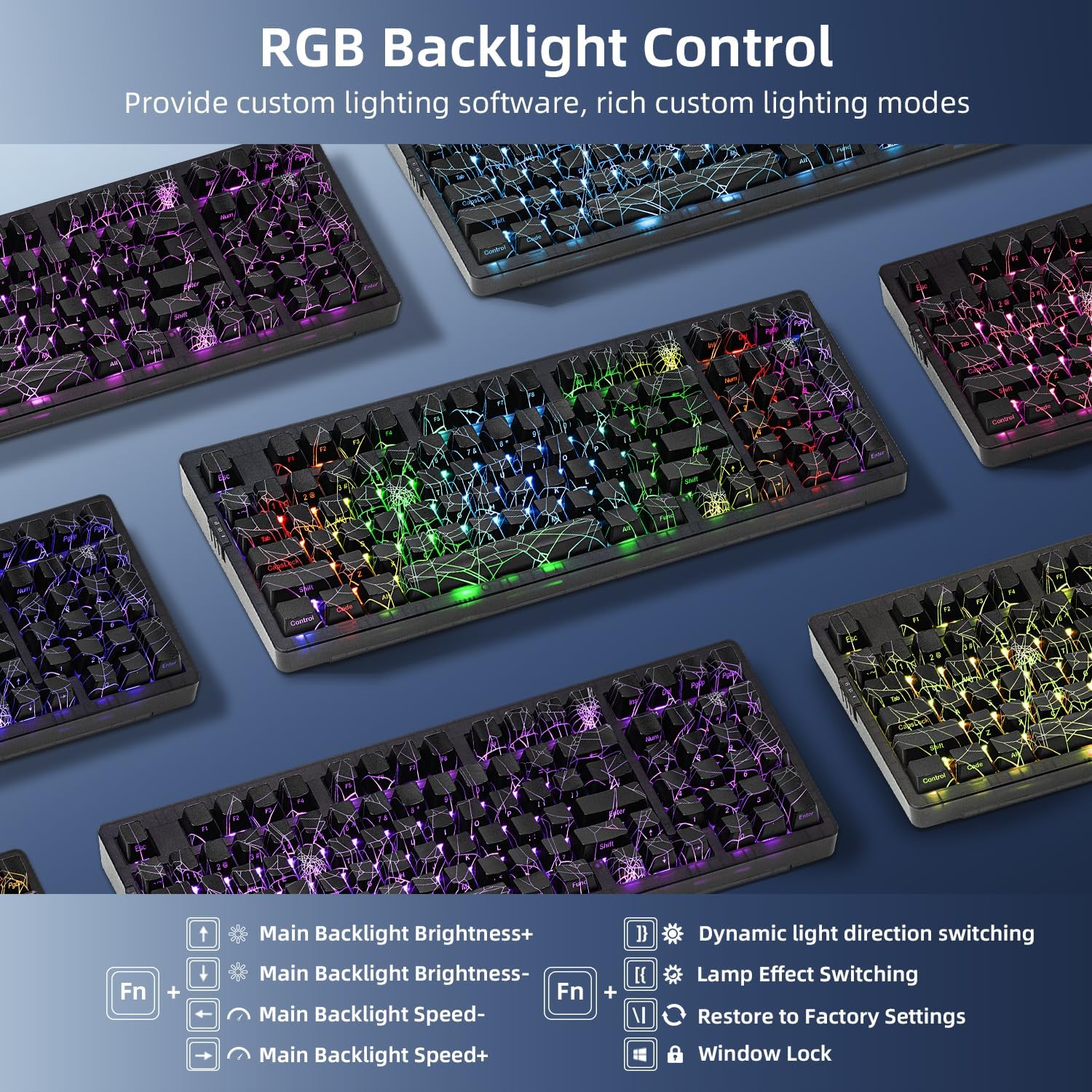 Detalle de ZORNHER ZH980 Wireless Mechanical Keyboard – 95% Layout with Creamy Linear Switches