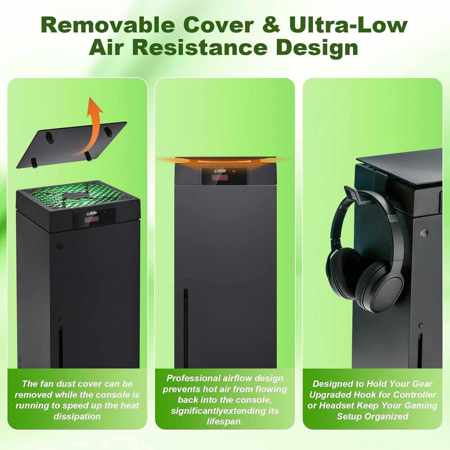 Thumbnail 5 de G-STORY 140mm Cooling Fan for Xbox Series X with Automatic Temperature Speed Control and RGB LED Display