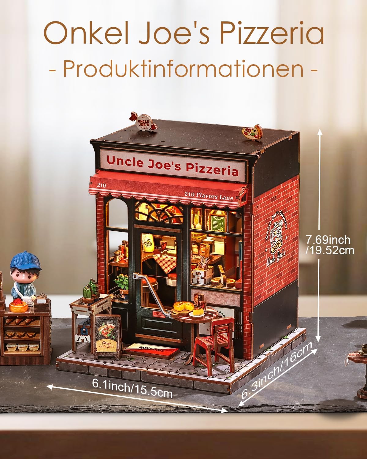 Detalle de Cutefun Book Nook Kit set di case per bambole con LED