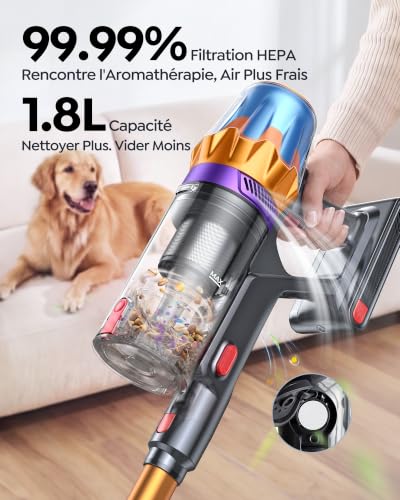 Thumbnail 5 de Fieety U11 aspirateur balai sans fil 650 W, 55 kPa, bac 1,8 L