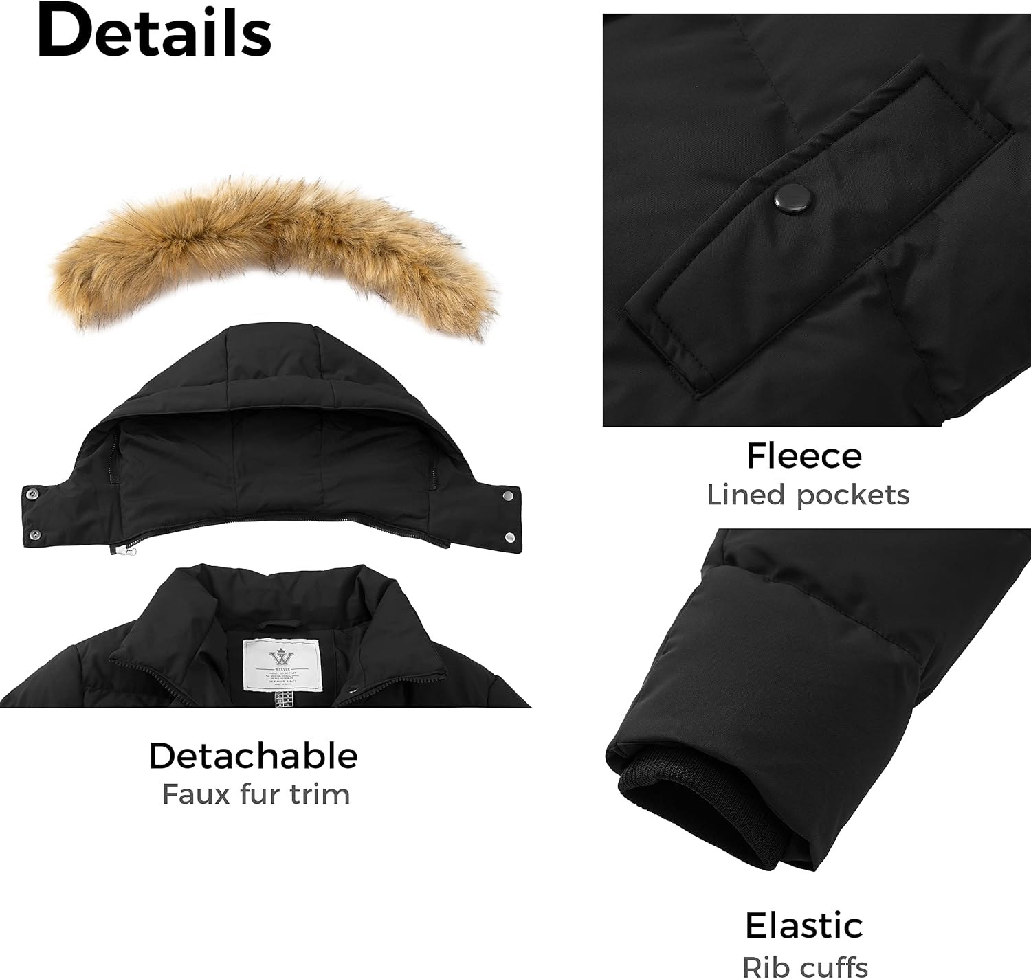 Thumbnail 5 de WenVen Women's Winter Thicken Puffer Coat with Removable Faux Fur Hood