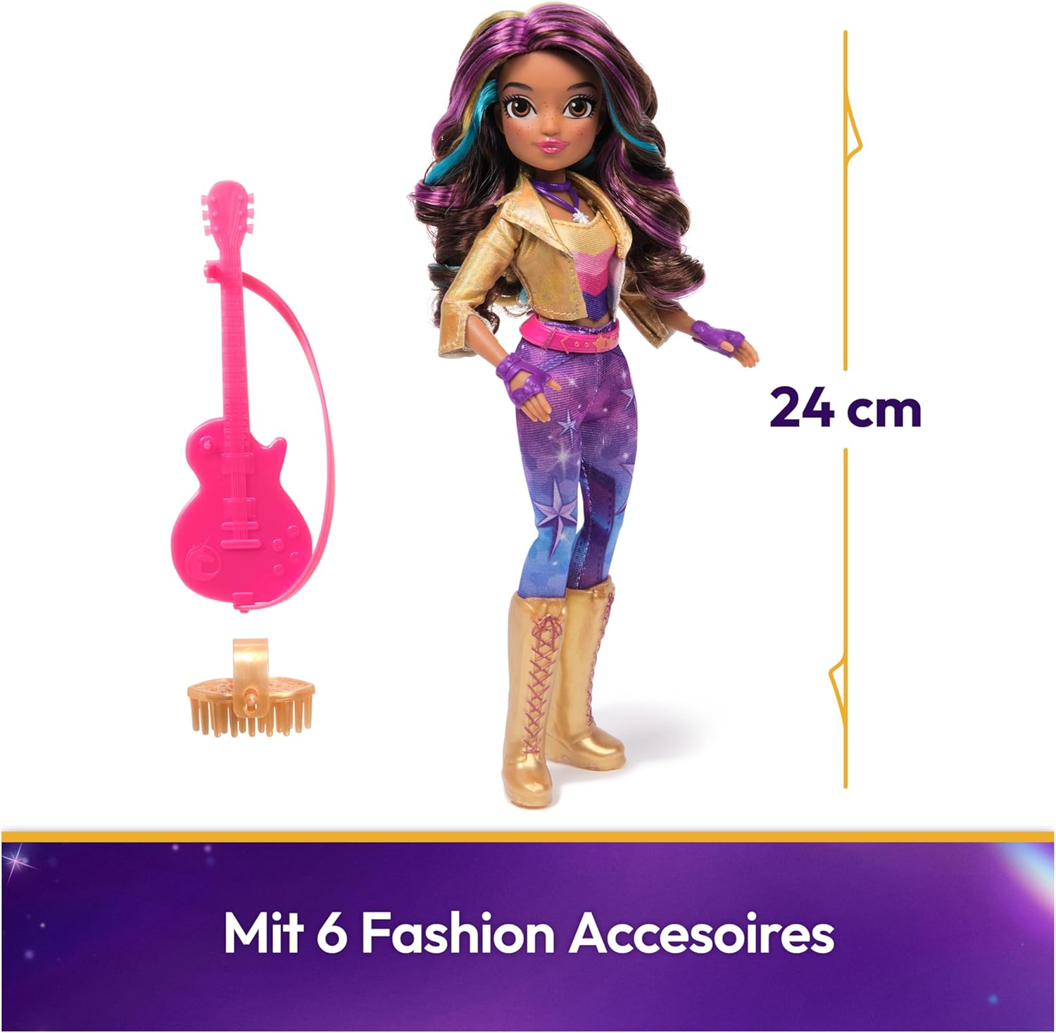 Detalle de Unicorn Academy Ankleidepuppe Sophia – 24 cm, echtes Haar, abnehmbares Outfit