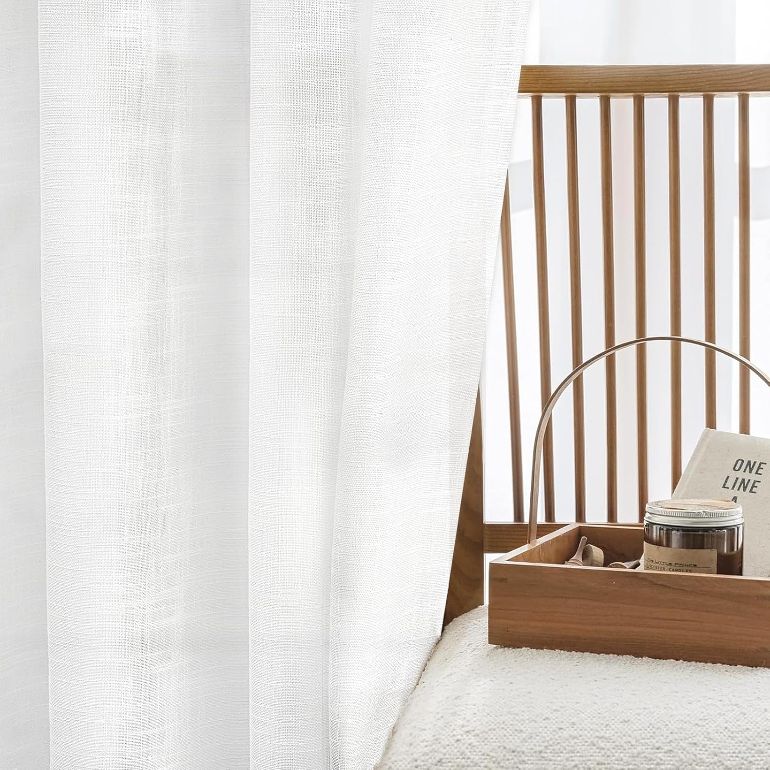 Thumbnail 2 de MRTREES Cortinas Blancas Translucidas Efecto Lino 2 Piezas 🏡