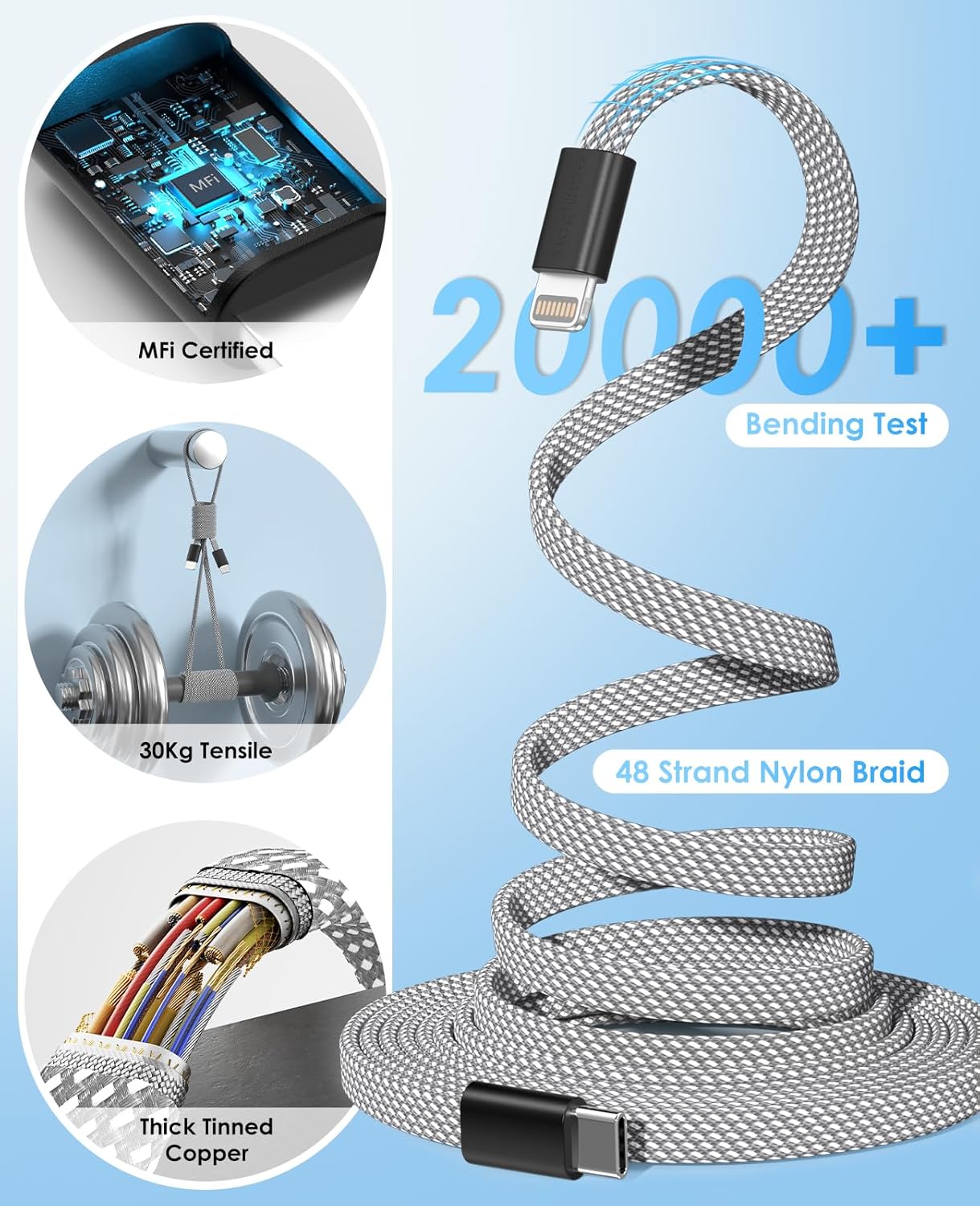 Thumbnail 4 de Magtame Cable Magnético USB C a Lightning Coiled, 1 m ⚡