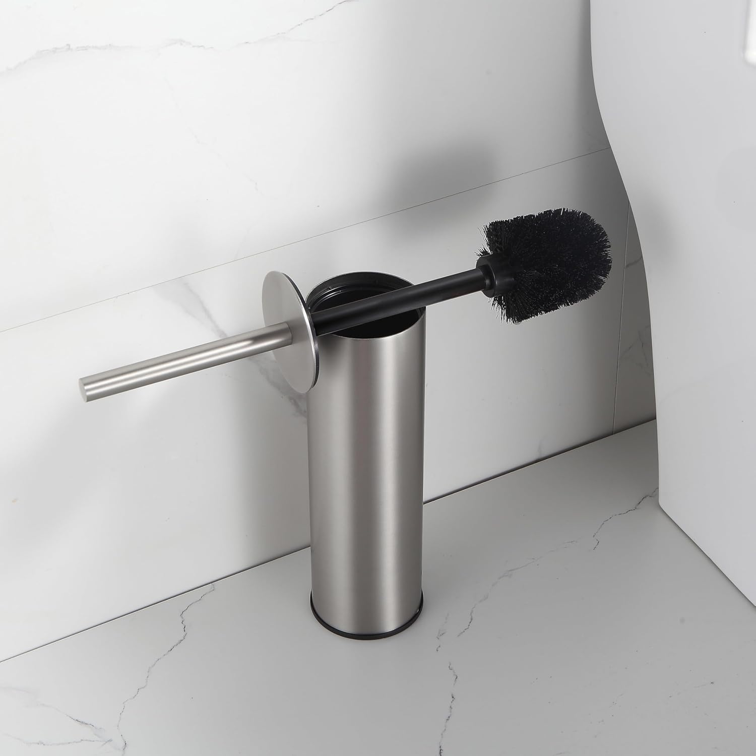 Detalle de BGL 304 Brosse WC en acier inoxydable 304 sur pied avec seau rond et support
