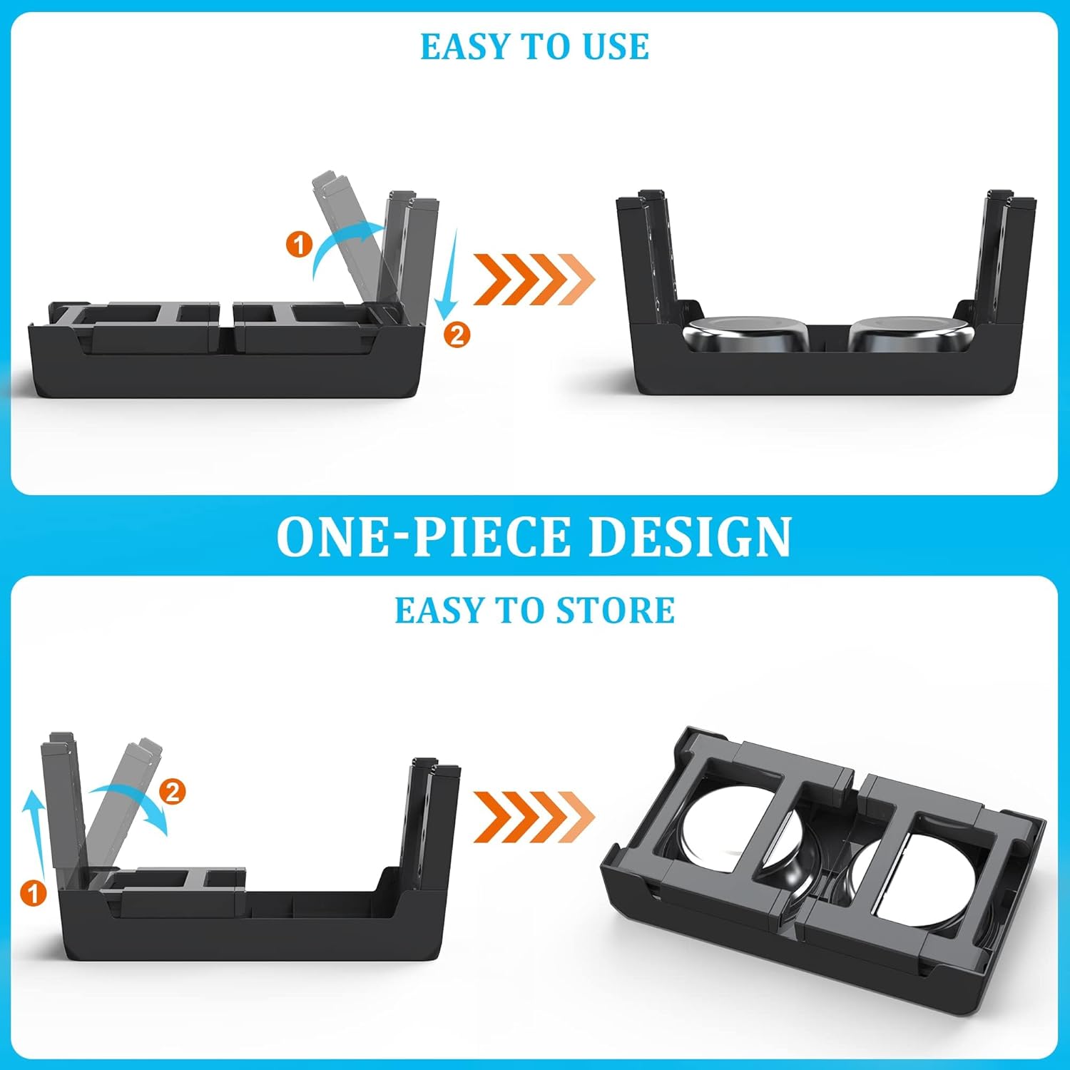 Detalle 2 de IOKHEIRA Dog Bowls Stand 4-height adjustable