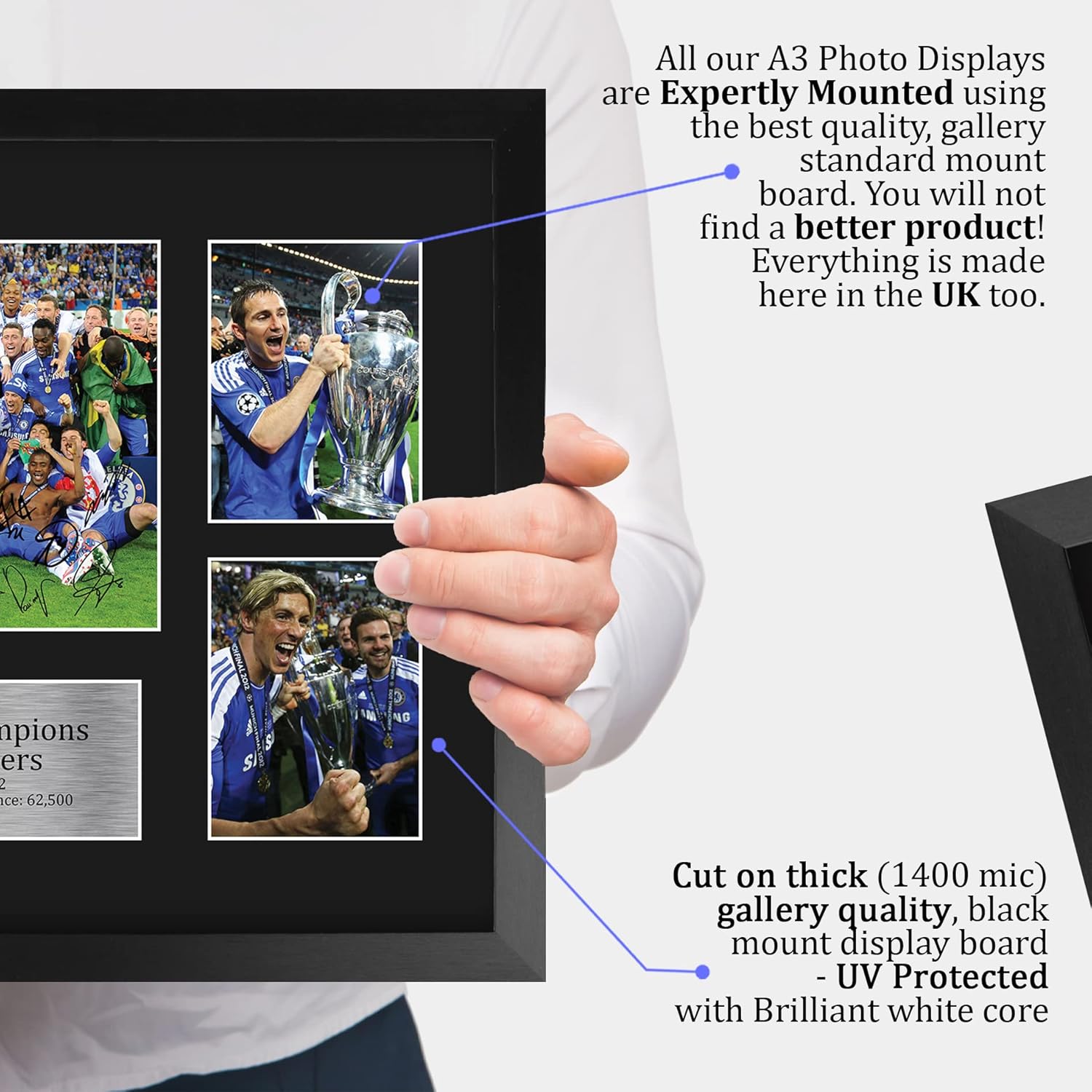 Thumbnail 3 de HWC Trading FR A3 Champions League Winners 2012 framed signed autograph memorabilia photograph display