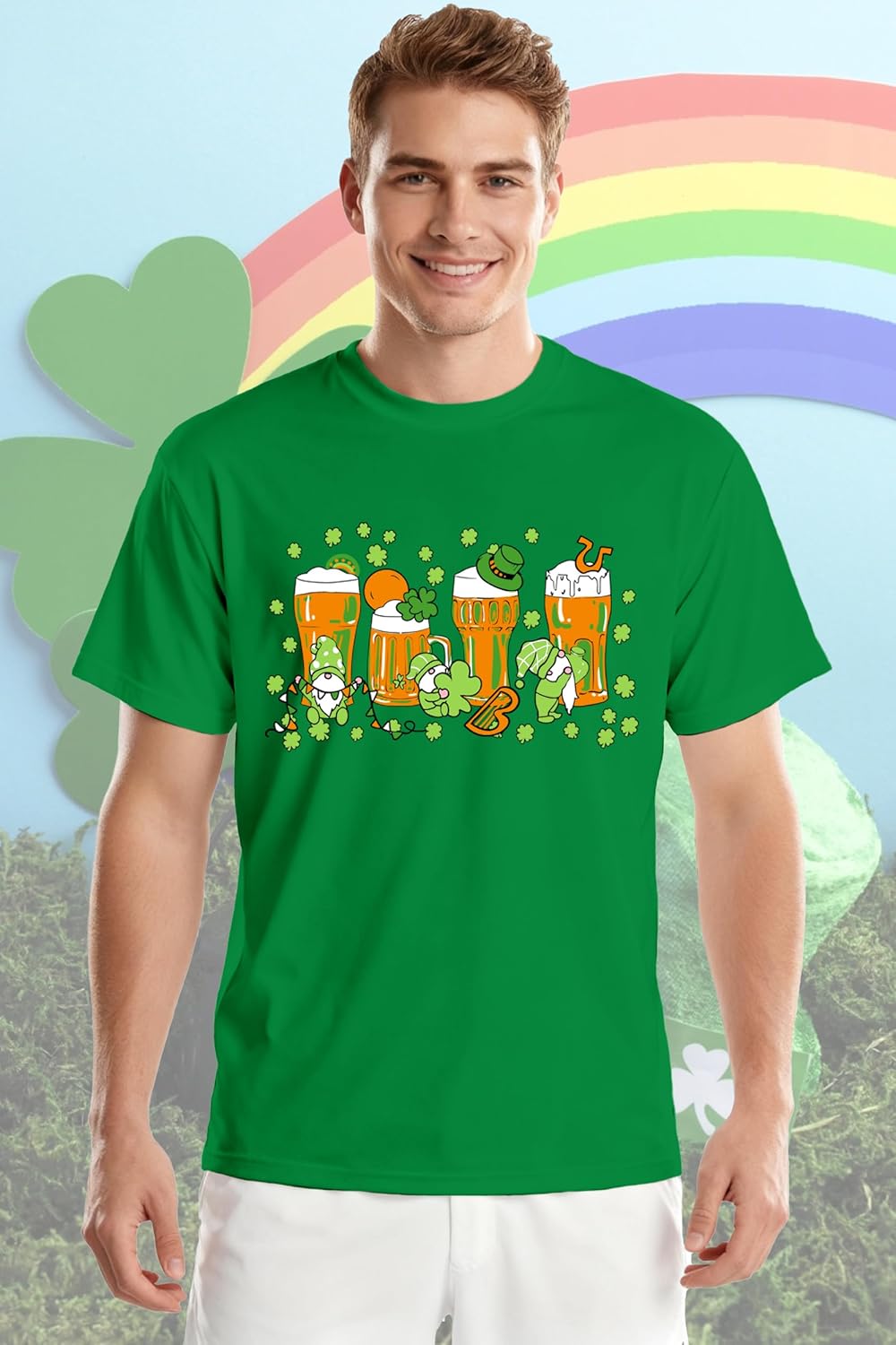 Thumbnail 3 de SUWATOIN St Patrick's Day T Shirt for Men – Shamrock & Beer Lover Tee