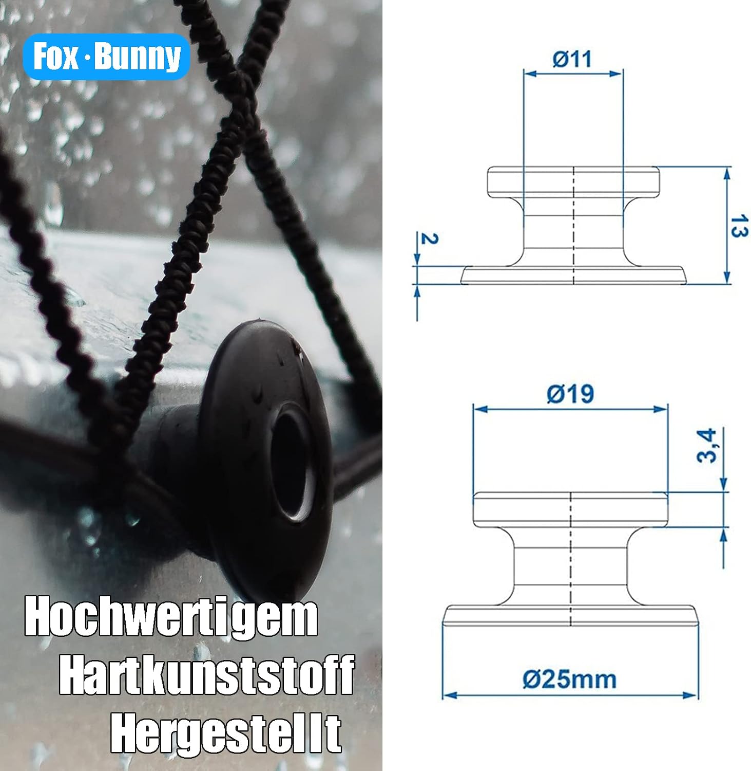 Detalle 2 de Planenhaken Planenknöpfe 30 Stück